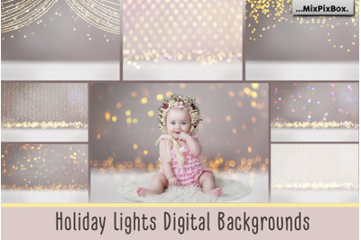 Holiday Lights Digital Backgrounds
