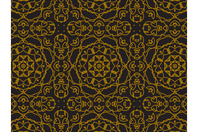 Pattern Gold Circle Ornament Line Motif