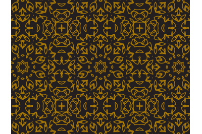 Pattern Gold Abstract Flower Ornaments