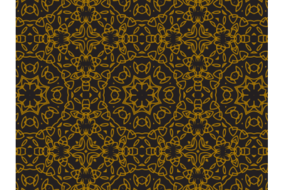 Pattern Gold Flower Line Motifs