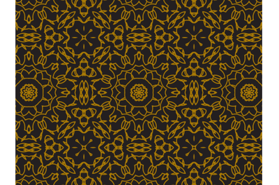 Pattern Gold Flower and Ellipse Motifs