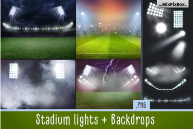 Stadium Lights Overlays + Backdrops