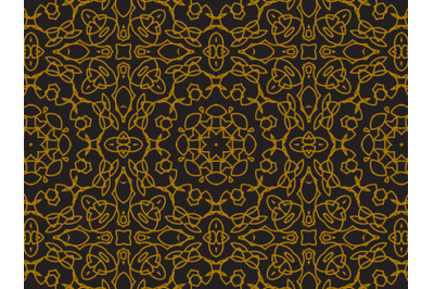 Pattern Gold Luxury Curve Ornaments