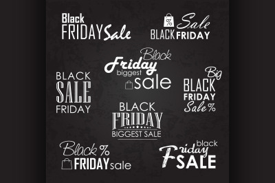 Black Friday Sale Calligraphic Designs set on blackboard