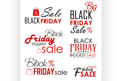 Black Friday Sale Calligraphic Designs set on white background