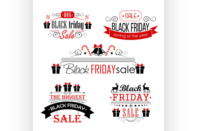 Black Friday Sale Calligraphic Designs set on white background