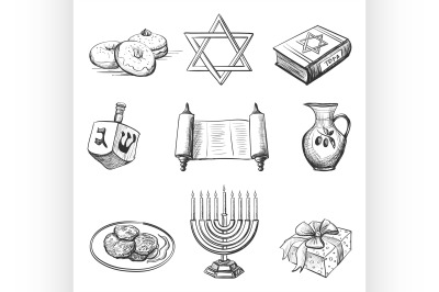 Illustration set of element for hanukkah