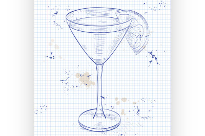 Cocktail Monkey Gland on a notebook page