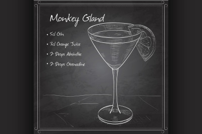 Cocktail Monkey Gland on black board