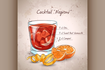 Negroni alcoholic cocktail