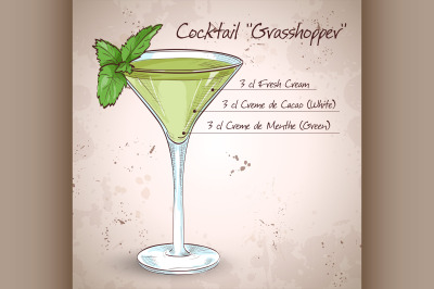 Grasshopper alcoholic cocktail