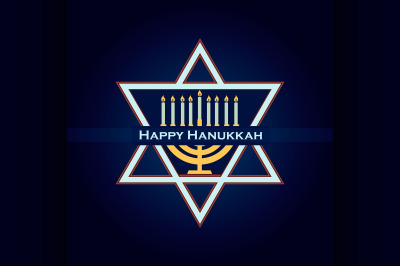 Hand sketched Happy Hanukkah logotype