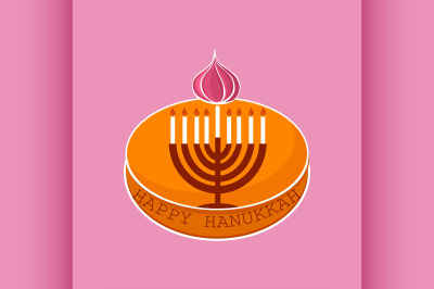 Hand sketched Happy Hanukkah logotype