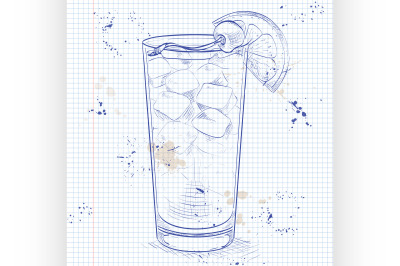 Cocktail Harvey Wallbanger on a notebook page