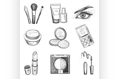 Hand drawn makeup icons