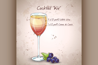 Kir alcohol cocktail