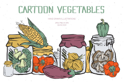 Cartoon Vegetables Illustrations