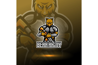 Bear army&nbsp;esport mascot logo