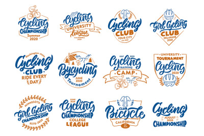 Set of Cycling logos, emblems