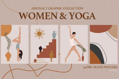 Woman and Yoga. Abstract collection