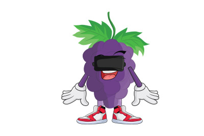 Grape VR Fruit Cartoon Character