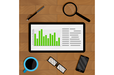 Statistics in electronic form on tablet