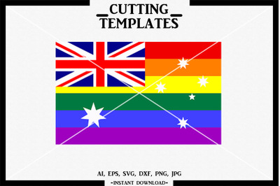 Australian LGBT Flag, LGBT, Silhouette, Cricut, Cameo,SVG