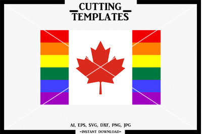 Canadian LGBT Flag, LGBT, Silhouette, Cricut, Cameo,SVG, DXF