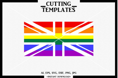 British LGBT Flag, LGBT, Silhouette, Cricut, Cameo,SVG, DXF