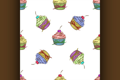 Cupcake colorful pattern