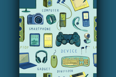 Seamless pattern of electronic gadget