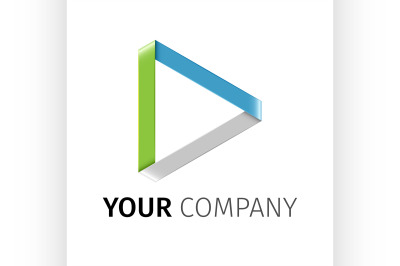 Abstract colored vector play logotype