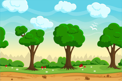 Seamless cartoon game landscape