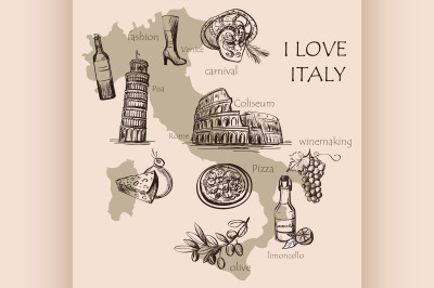 Creative map of Italy, lang=&quot;x-repair