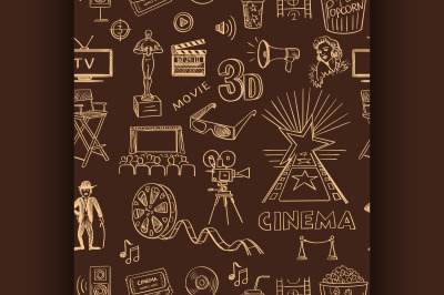 Hand drawn cinema pattern