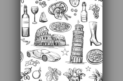 Seamless pattern of Italy