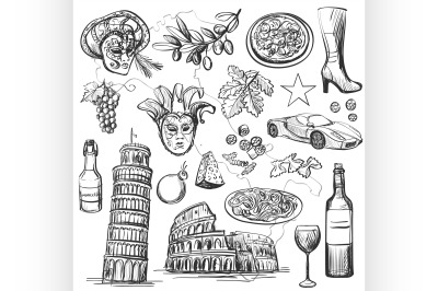 Set of Italy icons vector illustration