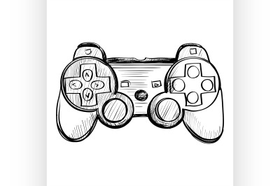 doodle gamepad on a white background