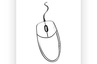 Computer mouse. Doodle style