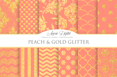 Gold and Peach Digital Paper