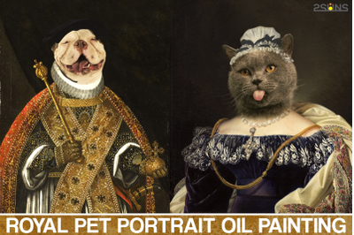 Royal Pet Portrait templates, Pet Painting Oil Photoshop