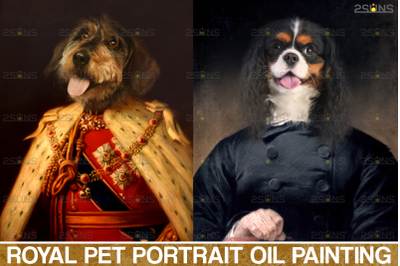 Royal Pet Portrait templates, Pet Painting Oil Photoshop v.2