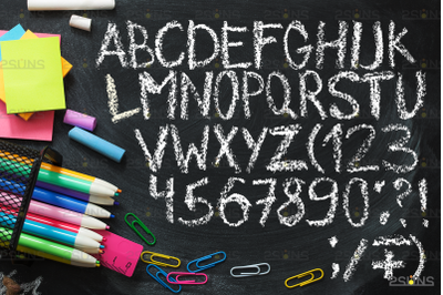 Chalkboard alphabet clipart: Photoshop overlay