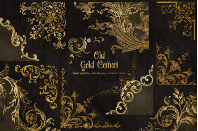 Old Gold Corners Clipart