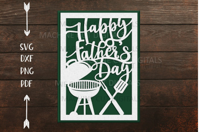 Happy Fathers day card for paper laser cut cricut svg dxf