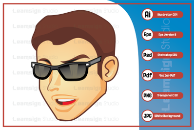 Guy head design vector