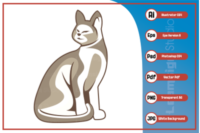 Mascot illustration sitting cat