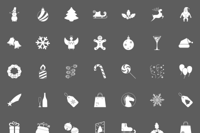 Christmas white Icons For Web.