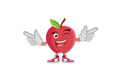 Apple Finger Guns Fruit Cartoon Character