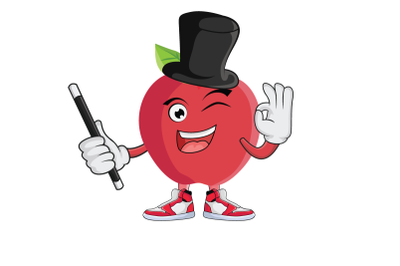 Apple Magician Fruit Cartoon Character